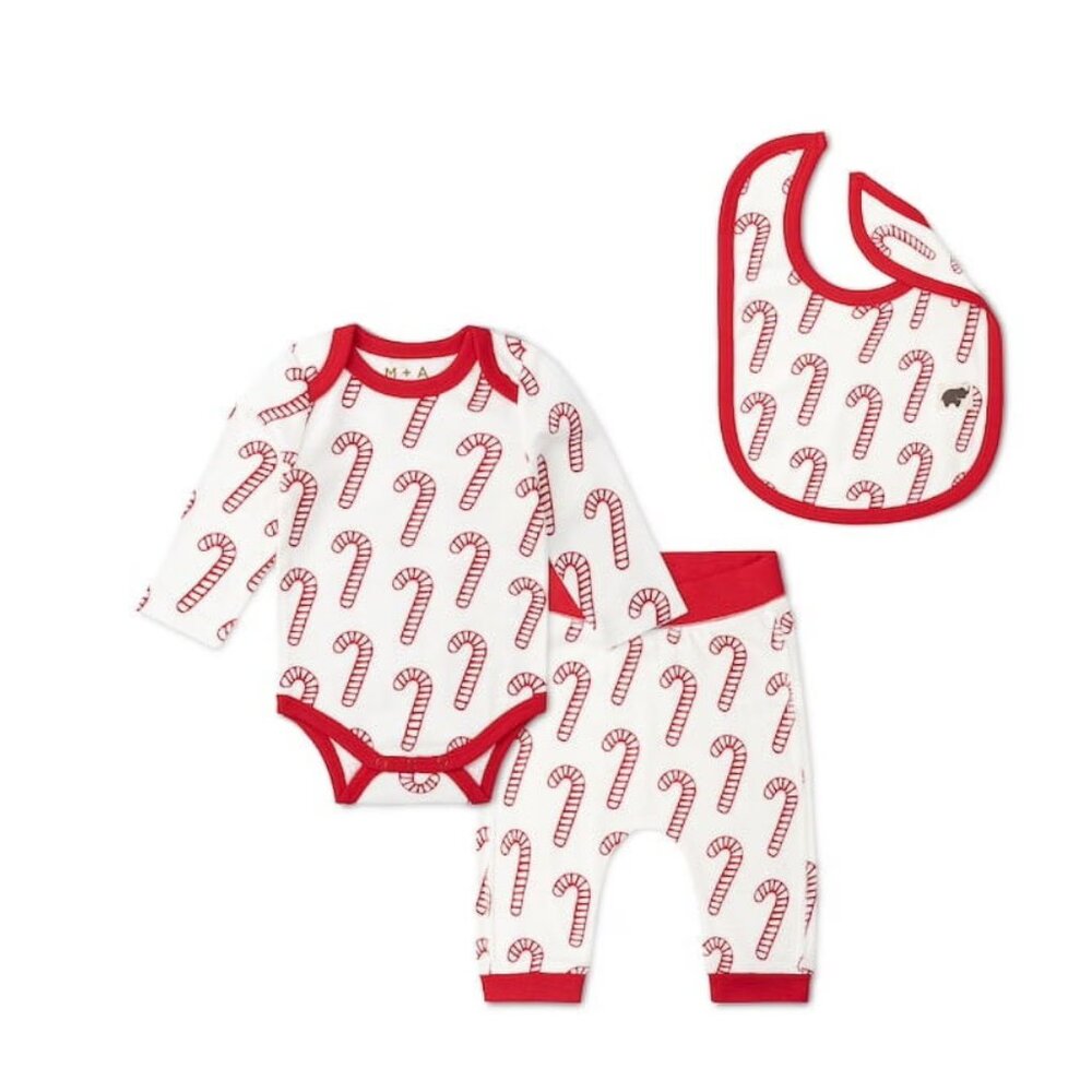 Monica + Andy Organic Cotton Baby Christmas Outfit Set 0–3M Unisex